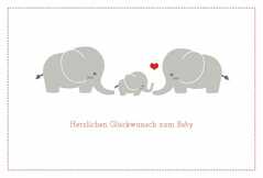 Faltkarte "Elefanten" Geburt