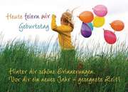 Faltkarte "Heute feiern wir Geburtstag - Hinter dir schöne Erinner..." - 5 Stück Faltkarte "Heute feiern wir Geburtstag - Hinter dir schöne Erinner..." - 5 Stück