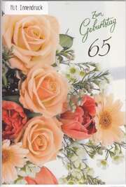 Faltkarten 65. Geburtstag - 5 Stück Faltkarten 65. Geburtstag - 5 Stück
