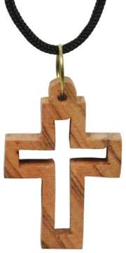 Anhänger "Olivenholz-Kreuz Durchbrochen" mit Baumwollband Anhänger "Olivenholz-Kreuz Durchbrochen" mit Baumwollband