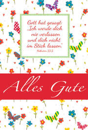 Faltkarte "Alles Gute" Bunte Blumen - 5 Stück Faltkarte "Alles Gute" Bunte Blumen - 5 Stück