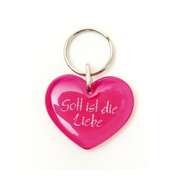Schlüsselanhänger Herz "Gott ist Liebe" pink
