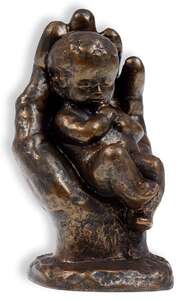 Keramikfigur "Hand mit Kind" - bronzefarben Keramikfigur "Hand mit Kind" - bronzefarben