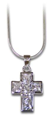 Halskette mit Anhänger "Kreuz" Zirkonia Halskette mit Anhänger "Kreuz" Zirkonia